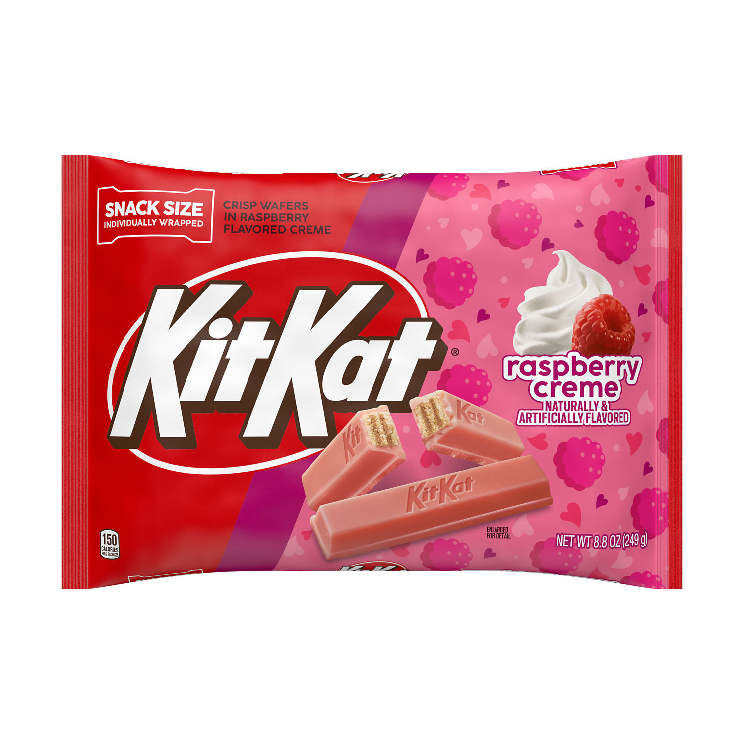 KIT KAT® Raspberry Flavored Creme Snack Size Wafers, Valentine’s Candy Bag, 8.8 oz - THE HERSHEY COMPANY