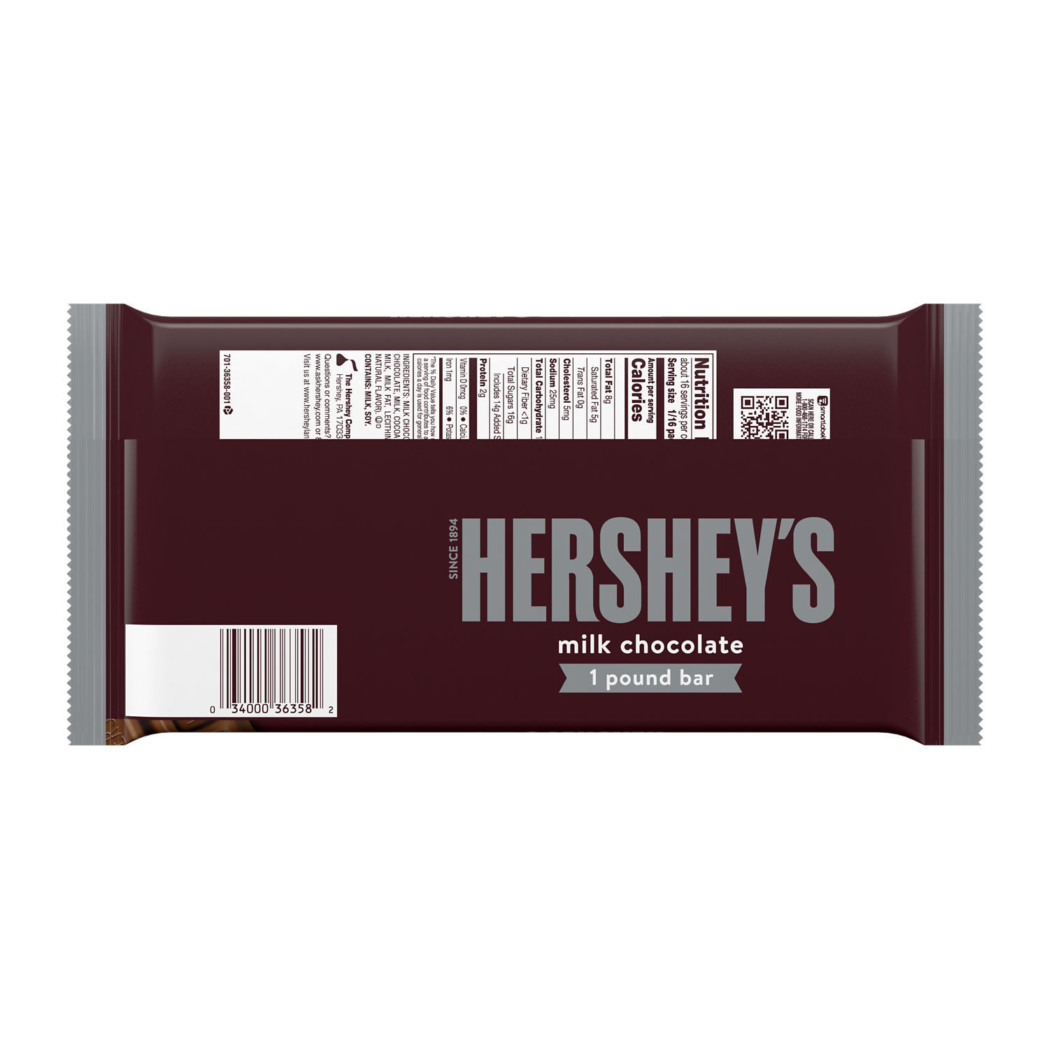 HERSHEY’S Milk Chocolate 1lb Gift Candy Bar - THE HERSHEY COMPANY