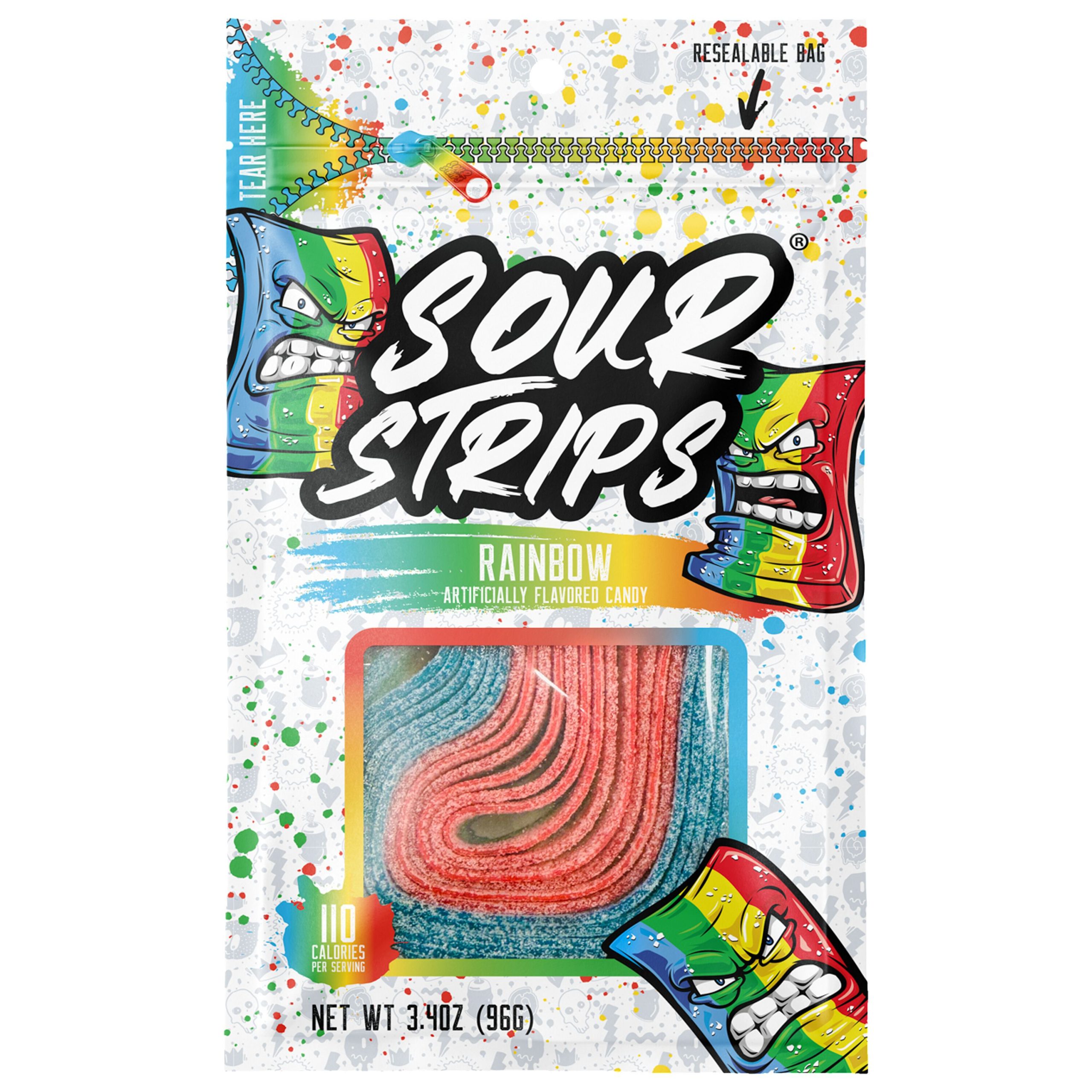 Sour Strips Rainbow Candy Peg Bag, 3.4oz - THE HERSHEY COMPANY